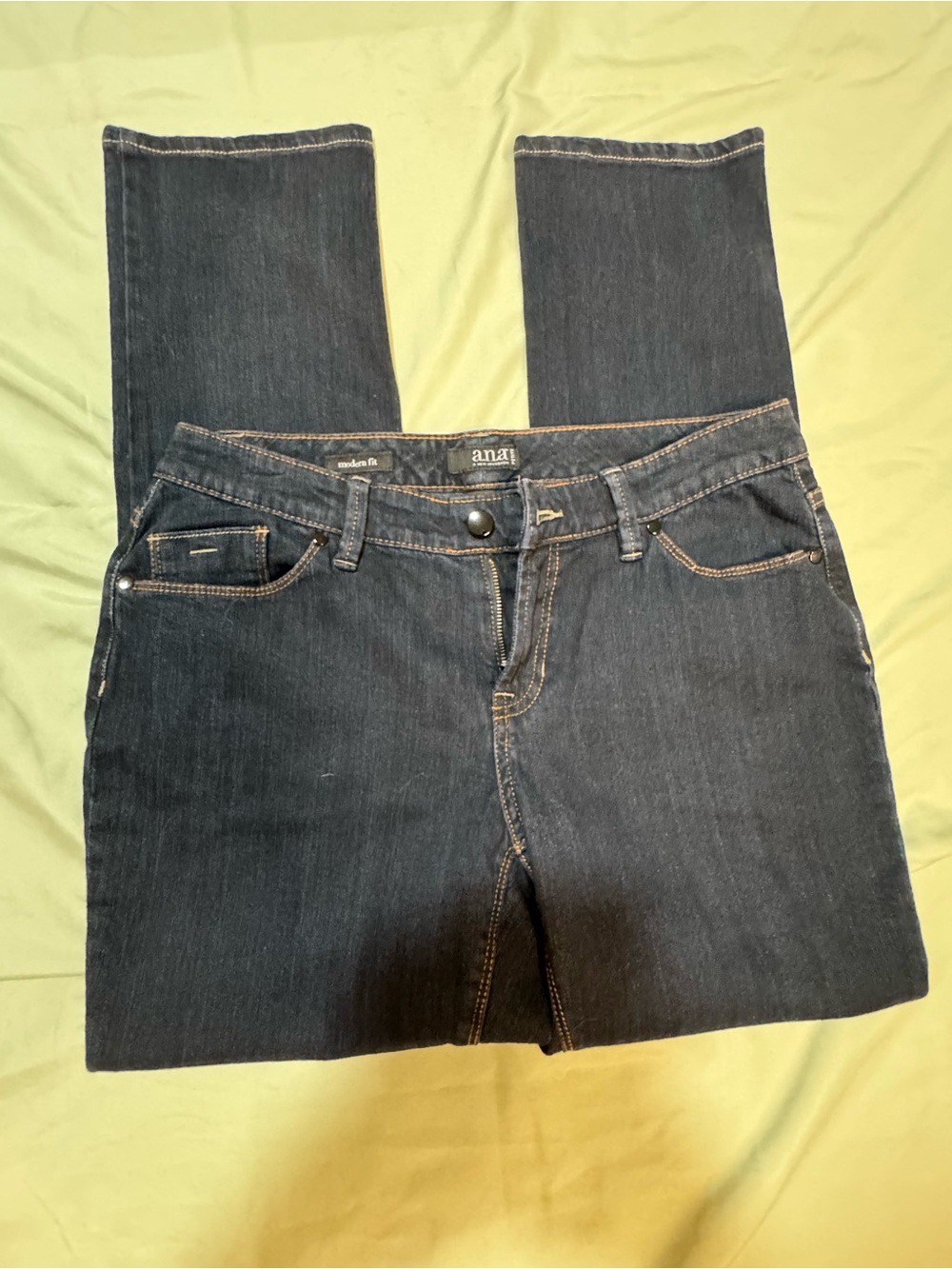 ANA Petite Dark Wash Straight Leg Jeans Size 10 P - Picture 2 of 6